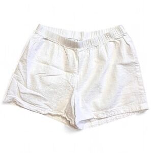 White Boxer Sleep‎ Pajama Shorts Womens Size Small Preppy Cottage